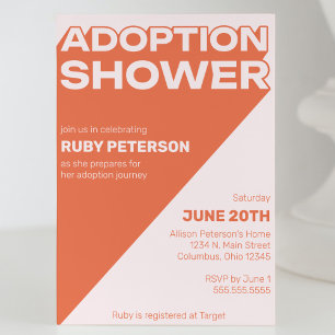 Bold Trendy Typography Colour Block Adoption Showe Invitation