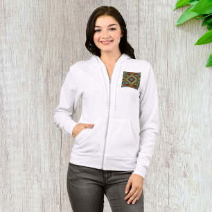 Bold Tribal Geometric Pattern Colourful Ethnic Boh Hoodie