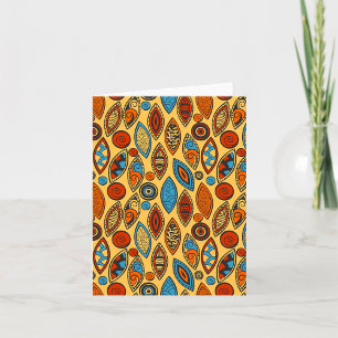 Bold Tribal Leaf Pattern Boho Abstract Card