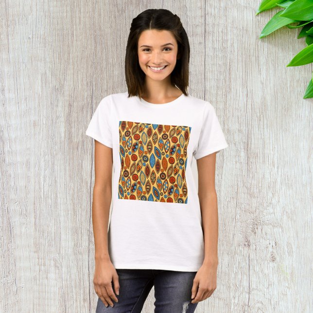 Bold Tribal Leaf Pattern Boho Abstract T-Shirt (Creator Uploaded)