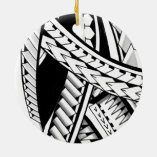 bold tribal polynesia island hawaii tatau designs ceramic tree decoration