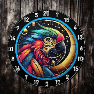 Bold Tropical Parrot Dartboard Centerpiece