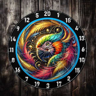 Bold Tropical Parrot Dartboard Delight