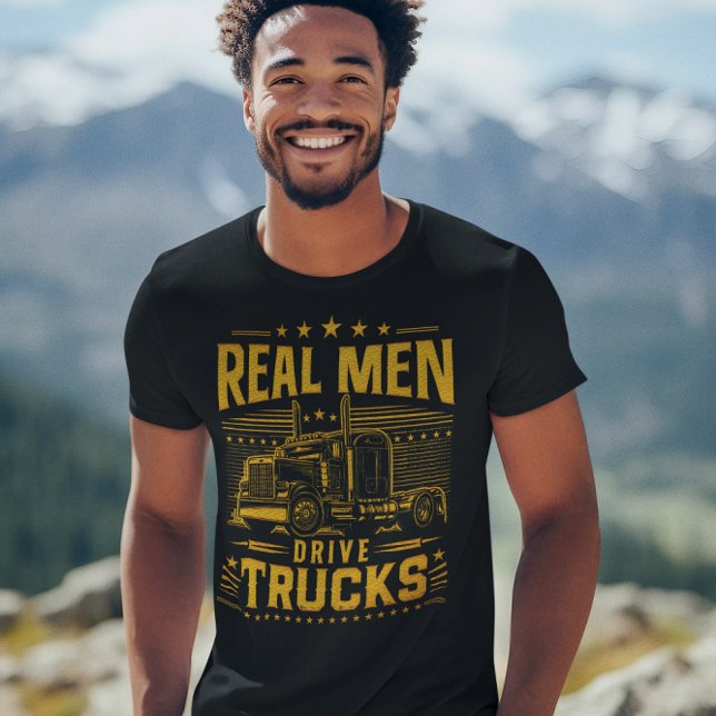 Bold truck driving culture in gold T-Shirt (Creator Uploaded)