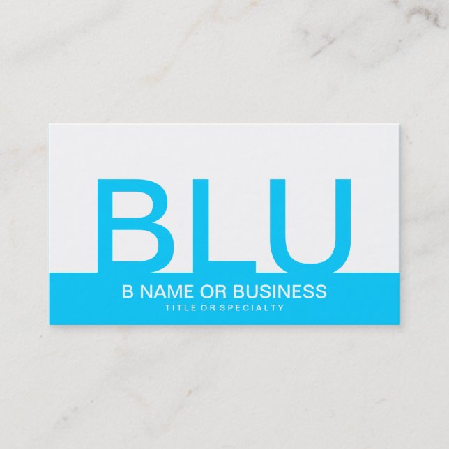 bold TURQUOISE monograms Business Card (Front)