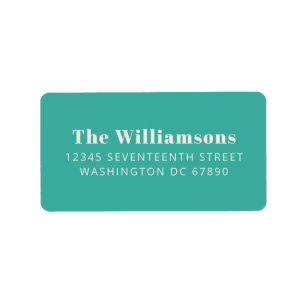 Bold Turquoise Typography Custom Return Address Label
