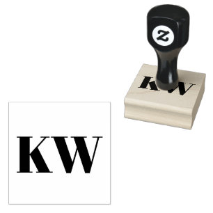 Bold Two Initial Monogram Serif Letters Custom Rubber Stamp