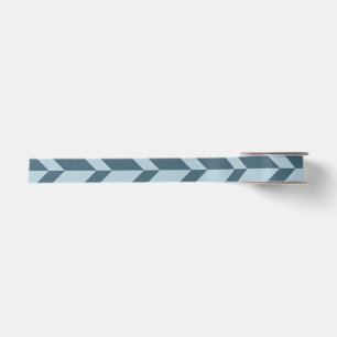 Bold Two Tone Arrow Chevron Stripe Blue Tones Satin Ribbon