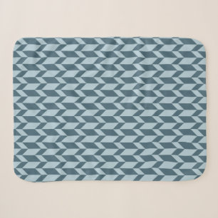 Bold Two Tone Arrow Chevron Stripe Blue Tones Sherpa Blanket