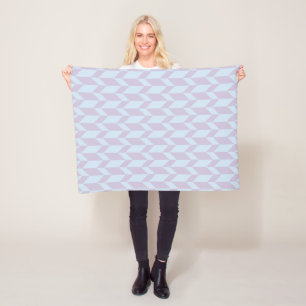Bold Two Tone Arrow Chevron Stripe Powder Pastel Fleece Blanket