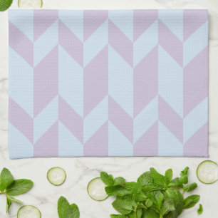 Bold Two Tone Arrow Chevron Stripe Powder Pastel Tea Towel