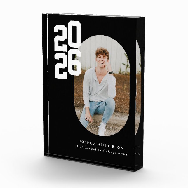Bold Type Black Graduation Photo Block (Right)