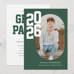 Bold Type Graduation Photo Announcement Invitation