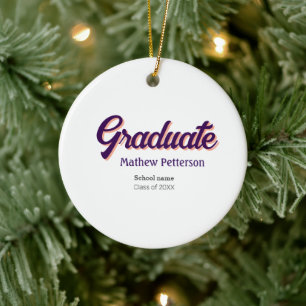 Bold type simple black classy modern graduation ceramic tree decoration