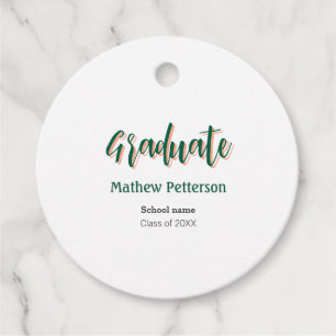 Bold type simple black classy modern graduation  favour tags