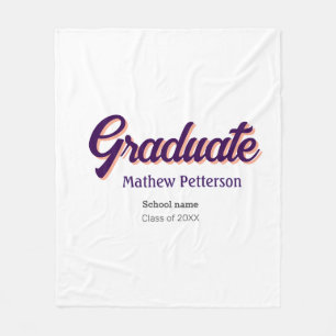 Bold type simple black classy modern graduation fleece blanket