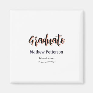 Bold type simple black classy modern graduation  magnet