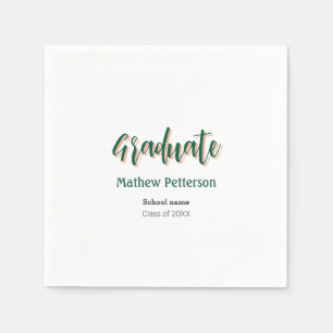 Bold type simple black classy modern graduation  napkin