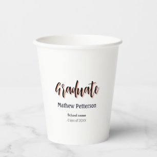 Bold type simple black classy modern graduation  paper cups