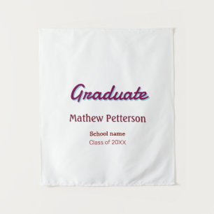 Bold type simple mauve classy modern graduation pi tapestry