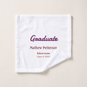 Bold type simple mauve classy modern graduation pi wash cloth