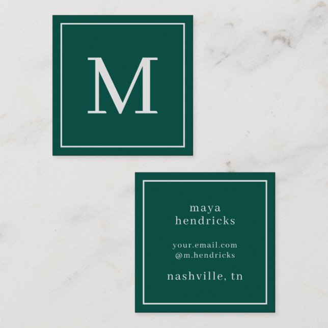 Bold Typography and Contemporary Professional Square Business Card (Front/Back)