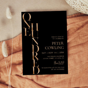 Bold Typography Black 1000th Birthday Invitation