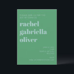 Bold Typography Blue and Green Modern Bat Mitzvah Invitation<br><div class="desc">Bold Typography Blue and Green Modern Bat Mitzvah Invitation</div>