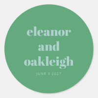 Bold Typography Bright Green Blue Modern Wedding 