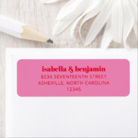 Bold Typography Bright Pink and Red Modern Wedding