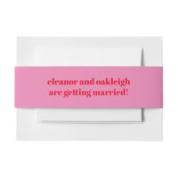 Bold Typography Bright Pink and Red Modern Wedding