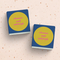 Bold Typography Bright Pink Yellow Modern Wedding