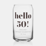 Bold Typography Brown Modern 50th Birthday Favor Can Glass<br><div class="desc">This glass features bold, modern typography in brown with a clean layout that feels celebratory and timeless. The milestone message is paired with space for a name and date, making it a memorable detail for a 50th birthday gathering. Simple, neutral styling makes it easy to coordinate with a wide range...</div>