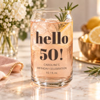 Bold Typography Brown Modern 50th Birthday Favour
