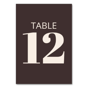 Bold Typography Brown Modern Bat Mitzvah Custom Table Number