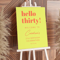 Bold Typography Chartreuse Orange Birthday Welcome