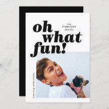 Bold Typography Colorblock Photo Christmas Card