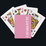 Bold Typography Custom Colourful Pink Name Playing Cards<br><div class="desc">Bold Modern Typography Custom Colourful Name Playing Cards in Pink</div>