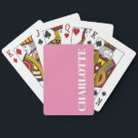 Bold Typography Custom Colourful Pink Name Playing Cards<br><div class="desc">Bold Modern Typography Custom Colourful Name Playing Cards in Pink</div>