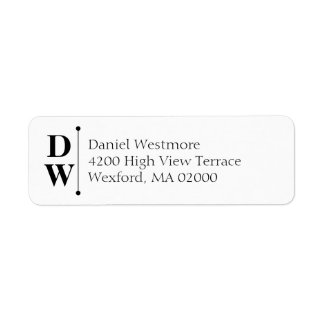 Bold Typography Custom Monogram Return Address