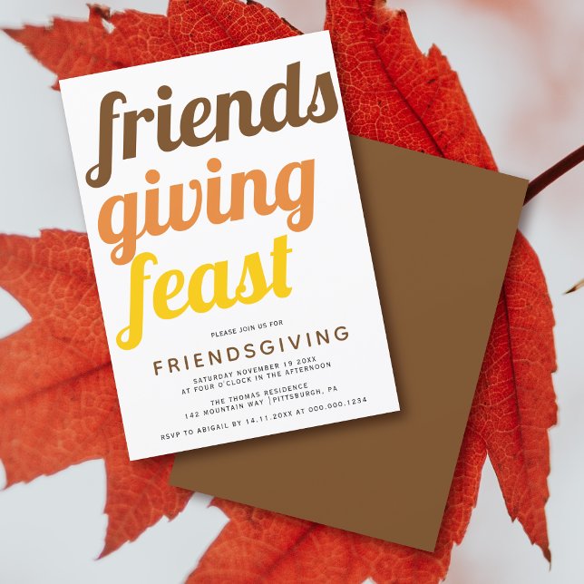 Bold typography Friendsgiving fall colour Invitation (Creator Uploaded)