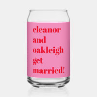 Bold Typography Fun Pink Red Modern Wedding Favour