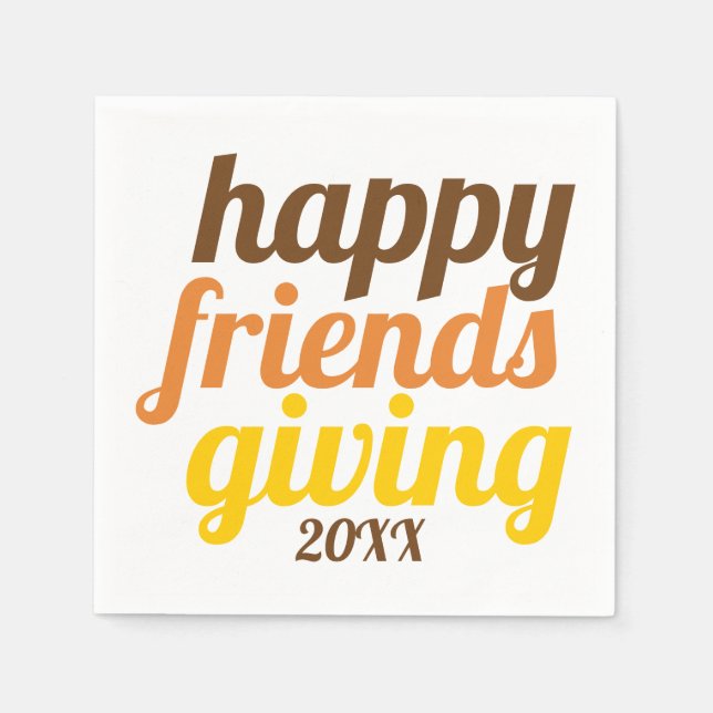 Bold typography Happy Friendsgiving 2019 fall Napkin (Front)