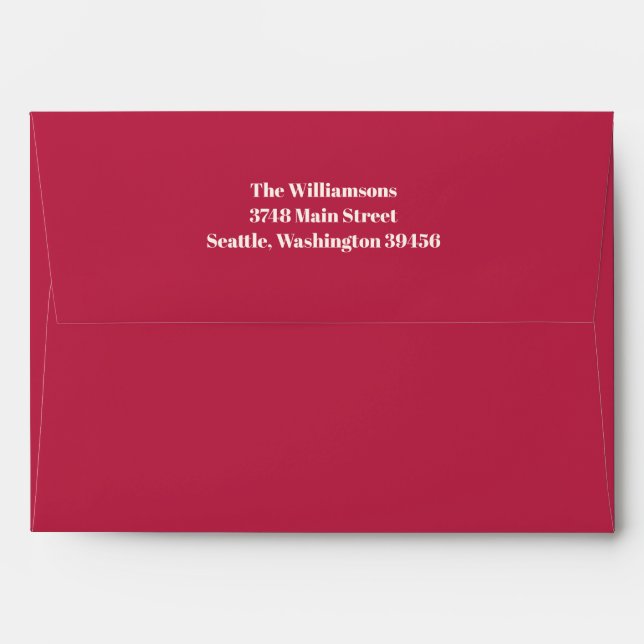 Bold Typography Magenta Red Ivory Modern Birthday Envelope (Back (Top Flap))