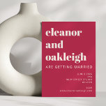 Bold Typography Magenta Red Ivory Modern Wedding Invitation<br><div class="desc">Bold Typography Magenta Red Ivory Modern Wedding Invitation</div>