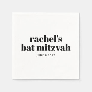 Bold Typography Modern Black White Personalised  Napkin