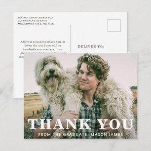 Bold Typography Modern Graduation Postcard