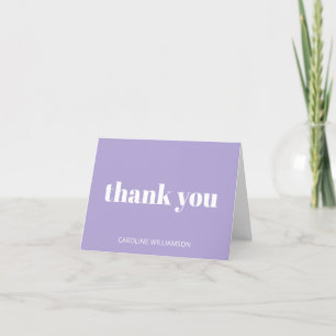 Bold Typography Modern Lavender Birthday Party Thank You Card
