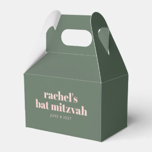 Bold Typography Modern Pink Green Personalised Favour Box