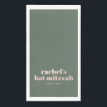 Bold Typography Modern Pink Green Personalised  Napkin<br><div class="desc">Bold Typography Modern Pink Green Personalised Bat Mitzvah Paper Guest Towels</div>